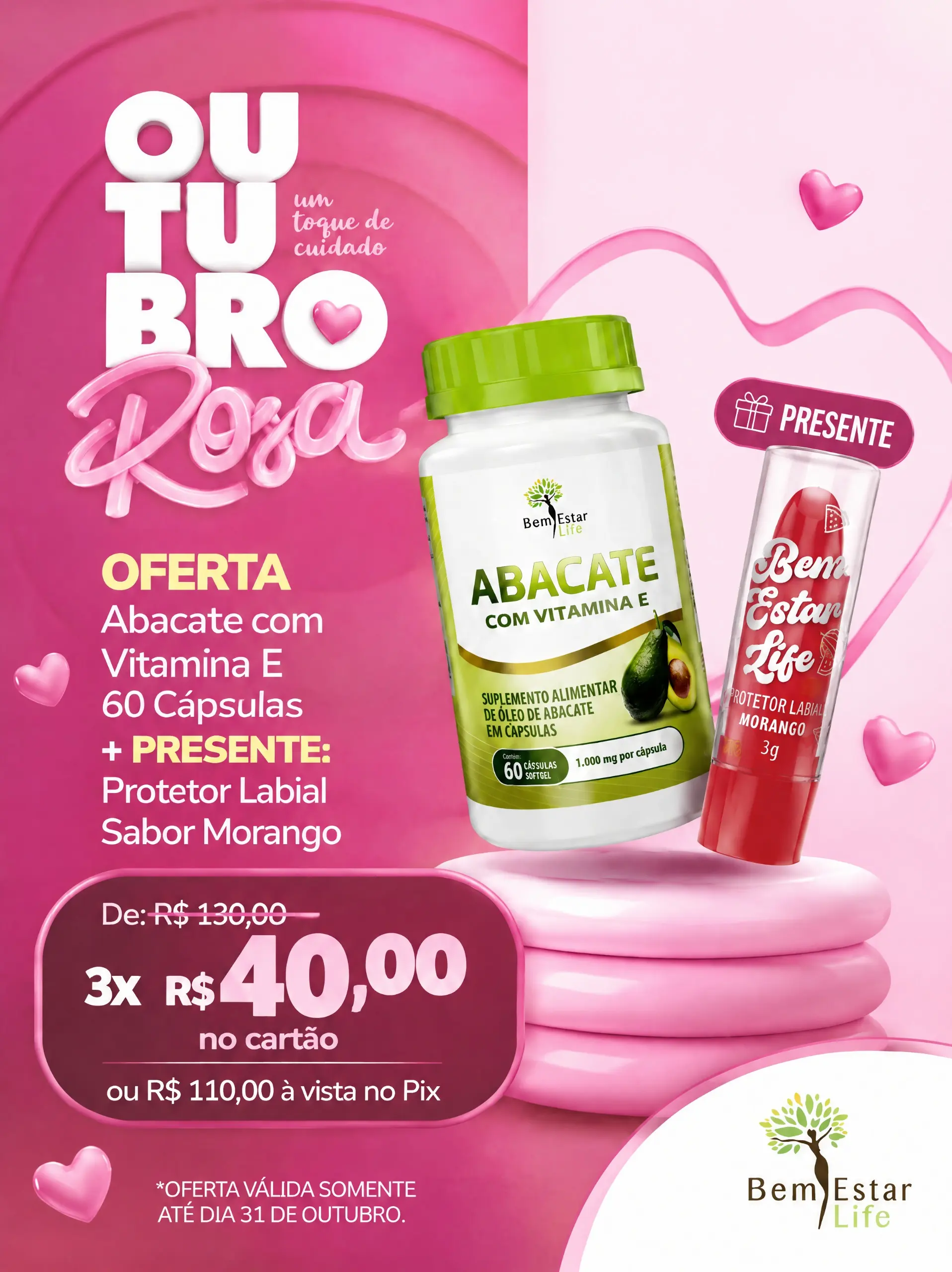 OFERTA OLEO DE ABACATE - 60 CAPS + BRINDE PROTETOR LABIAL SABOR MORANGO OFERTA OLEO DE ABACATE - 60 CAPS + BRINDE PROTETOR LABIAL SABOR MORANGO